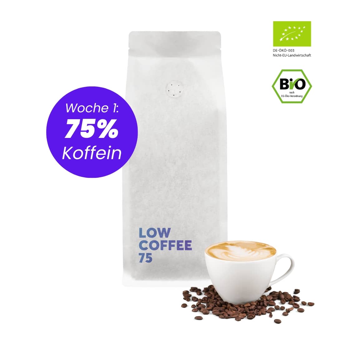 Woche 1: 75% Koffein mit Low Coffee 75